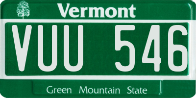 VT license plate VUU546