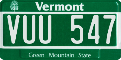VT license plate VUU547