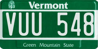VT license plate VUU548
