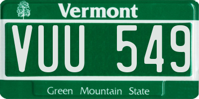 VT license plate VUU549