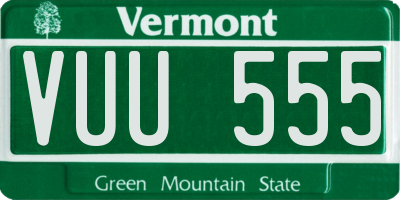 VT license plate VUU555