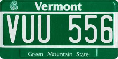 VT license plate VUU556