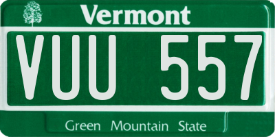 VT license plate VUU557