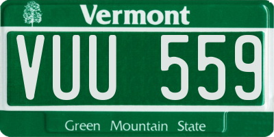 VT license plate VUU559