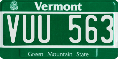 VT license plate VUU563