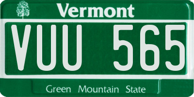 VT license plate VUU565