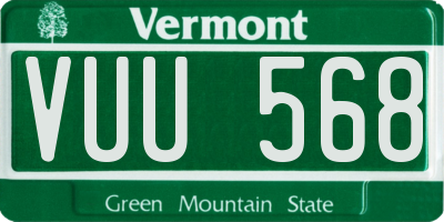 VT license plate VUU568