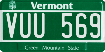 VT license plate VUU569