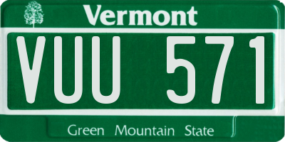 VT license plate VUU571