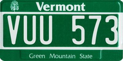 VT license plate VUU573