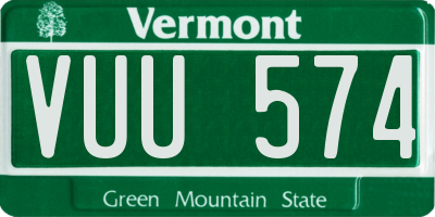 VT license plate VUU574