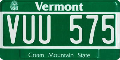 VT license plate VUU575