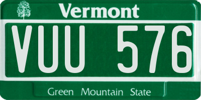 VT license plate VUU576