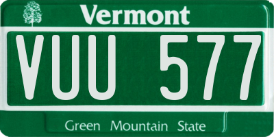 VT license plate VUU577