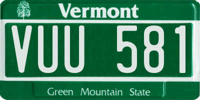 VT license plate VUU581