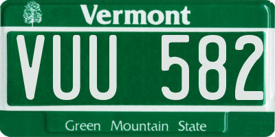 VT license plate VUU582