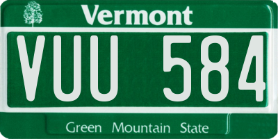 VT license plate VUU584