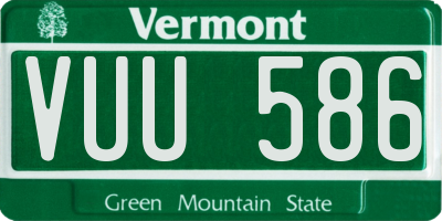 VT license plate VUU586