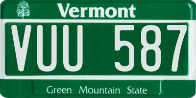 VT license plate VUU587
