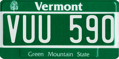 VT license plate VUU590