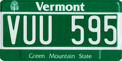 VT license plate VUU595