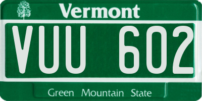 VT license plate VUU602