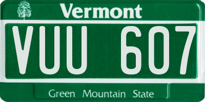 VT license plate VUU607