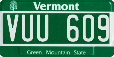 VT license plate VUU609