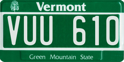 VT license plate VUU610