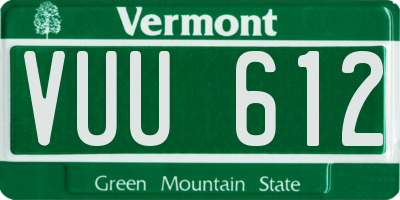 VT license plate VUU612