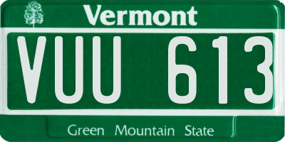 VT license plate VUU613