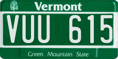 VT license plate VUU615