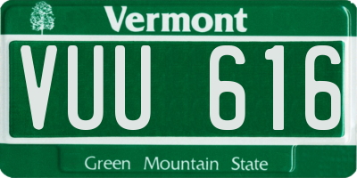 VT license plate VUU616