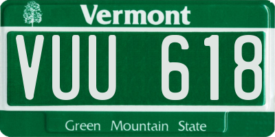 VT license plate VUU618
