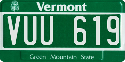 VT license plate VUU619