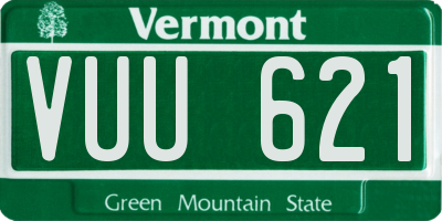 VT license plate VUU621