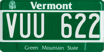VT license plate VUU622