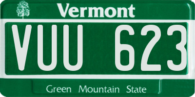 VT license plate VUU623