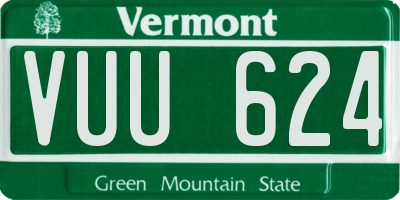 VT license plate VUU624