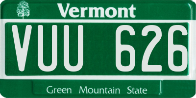 VT license plate VUU626