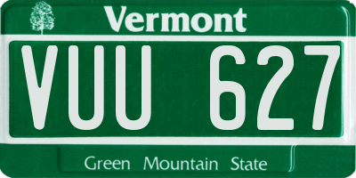 VT license plate VUU627