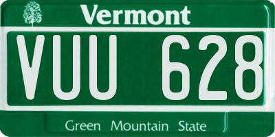 VT license plate VUU628