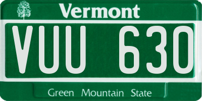 VT license plate VUU630