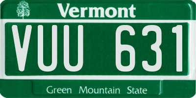 VT license plate VUU631