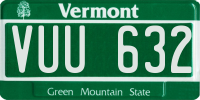 VT license plate VUU632