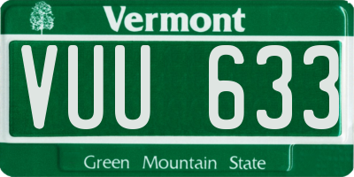 VT license plate VUU633
