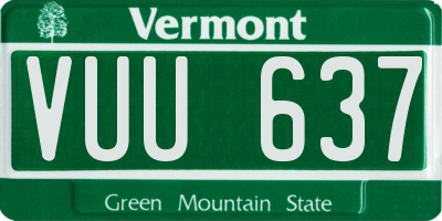 VT license plate VUU637