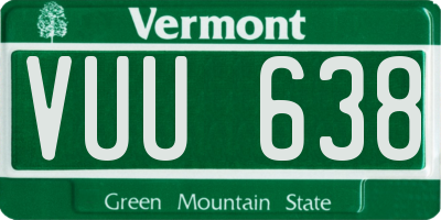 VT license plate VUU638