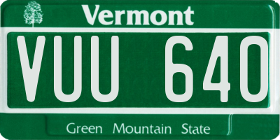 VT license plate VUU640