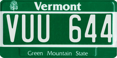 VT license plate VUU644